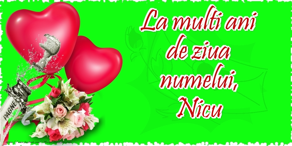 La multi ani de ziua numelui, Nicu - Felicitari onomastice cu inimioare